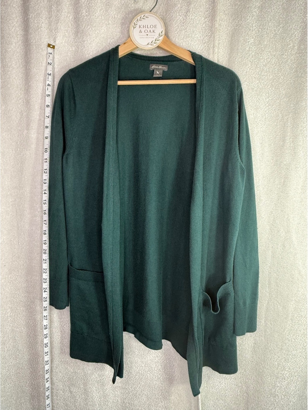 Eddie Bauer Women's Large Dark Green Cotton Nylon Cardigan Sweater
